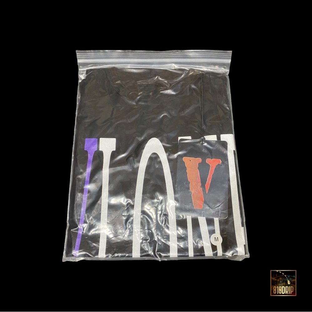 Vlone Purple Staple Tee Black Authentic With Certilogo Tags - Picture 3 of 9